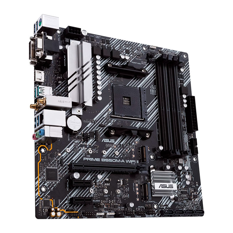 Placa Mae Asus PRIME B550M-A WIFI II, DDR4, Socket AMD AM4, M-ATX, Chipset AMD B550, PRIME-B550M-A-WIFI-II - miniatura 4