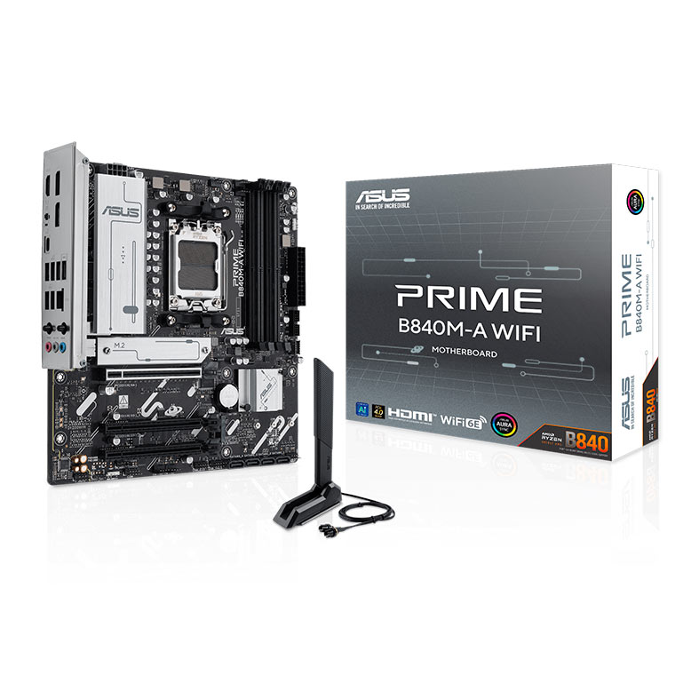 Placa Mae Asus Prime B840M-A WiFi, DDR5, Socket AMD AM5, M-ATX, Chipset AMD B840, PRIME-B840M-A-WIFI - miniatura 3