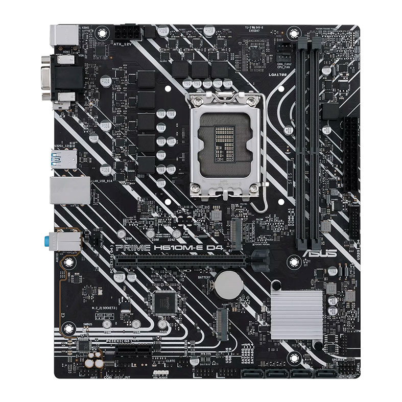 Placa Mae Asus Prime H610M-E D4, DDR4, Socket LGA1700, M-ATX, Chipste Intel H610, PRIME H610M-E D4 - imagem 1