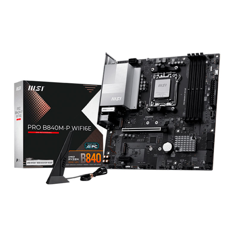 Placa Mae MSI Pro B840M-P WiFi6E, DDR5, Socket AMD AM5, M-ATX, Chipset AMD B840, PRO-B840M-P-WIFI6E - miniatura 3