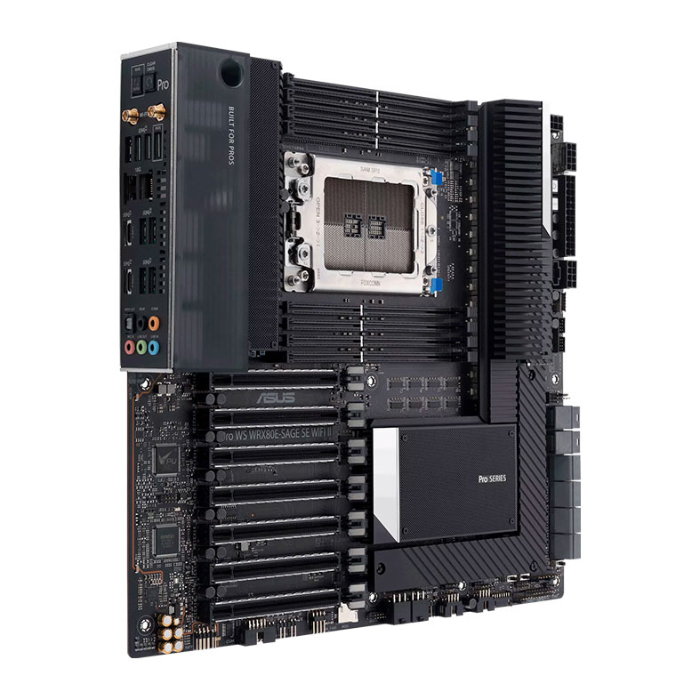 Placa Mae Asus Pro WS WRX80E-SAGE SE WIFI II, DDR4, Socket AMD sWRX8, E-ATX, Chipset AMD WRX80, PRO-WS-WRX80E-SAGE-SE-WIFI-II - miniatura 3