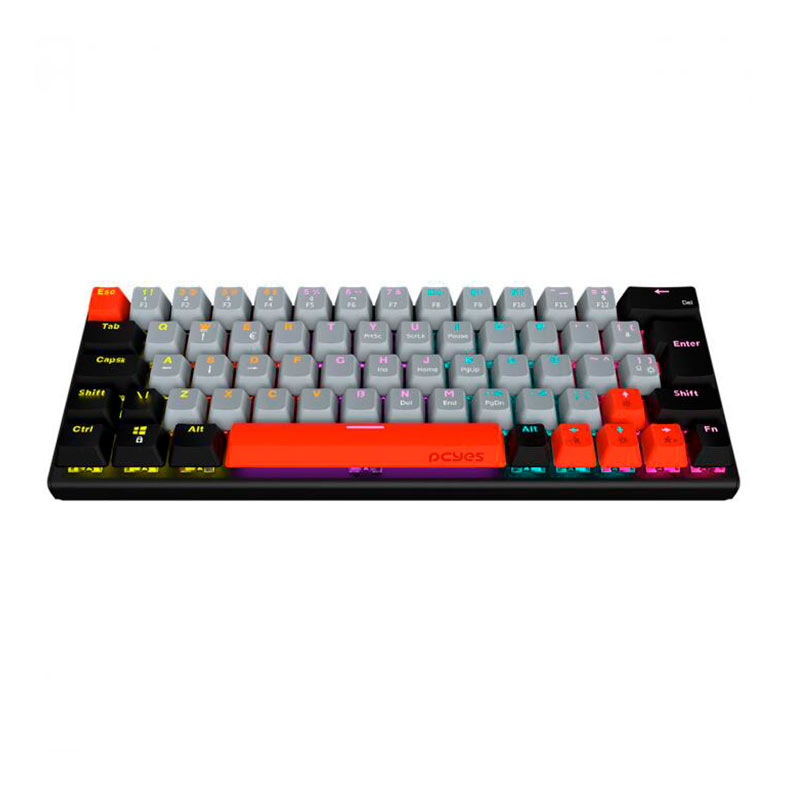 Teclado Mecanico Gamer Pcyes Kuromori, Rainbow, Switch Vermelho, Preto, PTKM60RD - miniatura 6