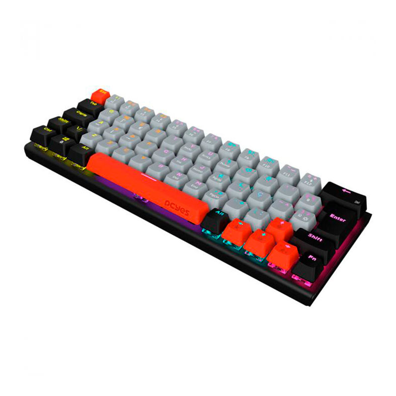Teclado Mecanico Gamer Pcyes Kuromori, Rainbow, Switch Vermelho, Preto, PTKM60RD - miniatura 5