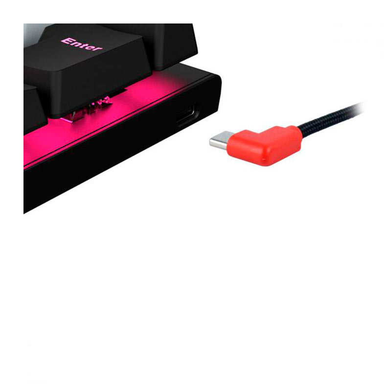 Teclado Mecanico Gamer Pcyes Kuromori, Rainbow, Switch Vermelho, Preto, PTKM60RD - miniatura 8