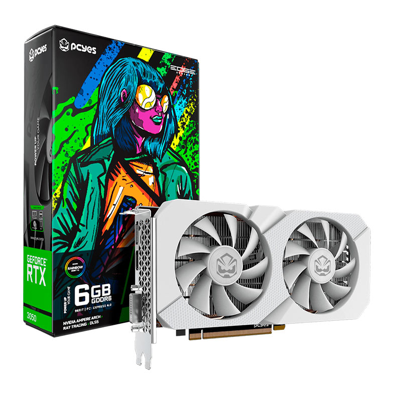 Placa de Video PCYes GeForce RTX 3050 Projeto Edge White, 6GB, GDDR6, 96-bit, PVRTX30506WTPE - miniatura 3