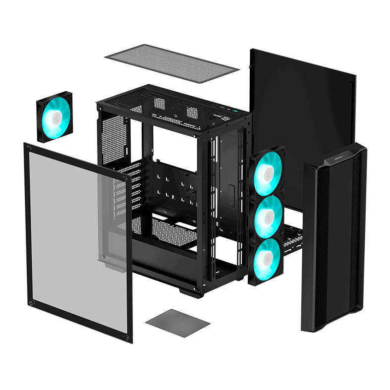Gabinete Gamer Deepcool CC560 V2, Mid-Tower, Lateral de Vidro, Com 4 Fans, Preto, R-CC560-BKGAA4-G-2 - miniatura 10