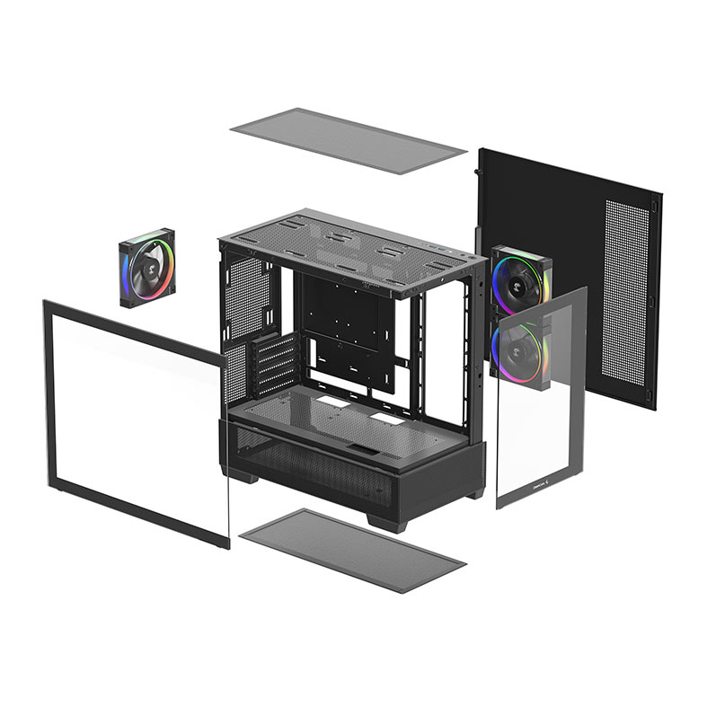 Gabinete Gamer Deepcool CG380, ARGB, Mini-Tower, Lateral de Vidro, Com 3 Fans, Preto, R-CG380-BKAGM3-G - miniatura 11
