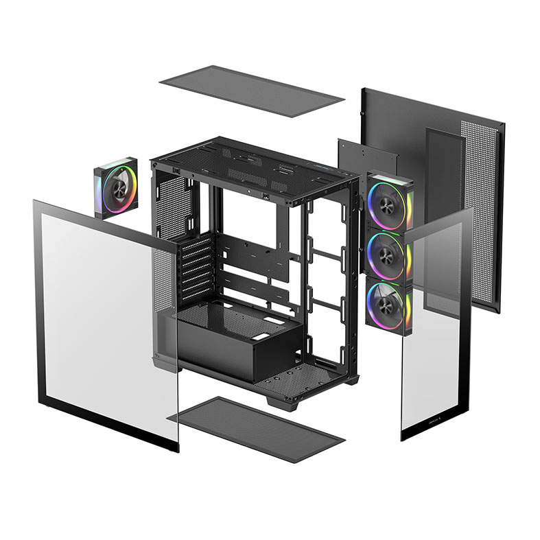 Gabinete Gamer Deepcool CG580 V2, ARGB, Mid-Tower, Lateral de Vidro, Com 4 Fans, Preto, R-CG580-BKADA4-G-2 - miniatura 11