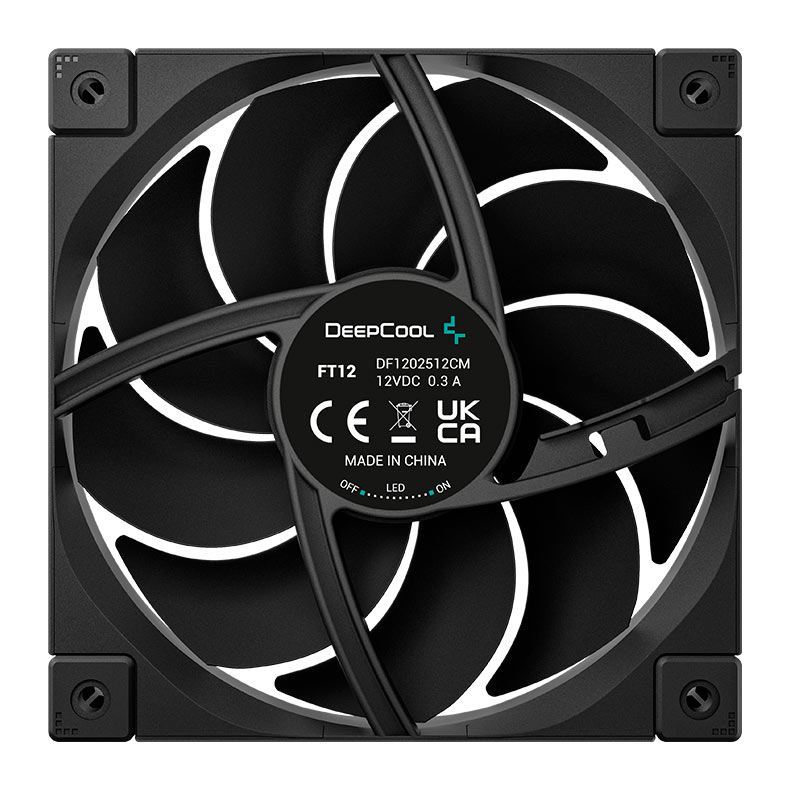 Ventoinha Deepcool FT12, Led Branco, 120mm, Preto, R-FT12-BKWPN1-G - miniatura 5
