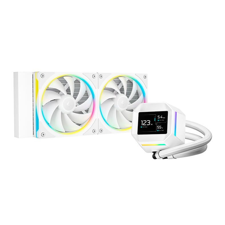 Water Cooler DeepCool LM240, ARGB, 240mm, Branco, R-LM240-WHDMMC-1 - imagem 1