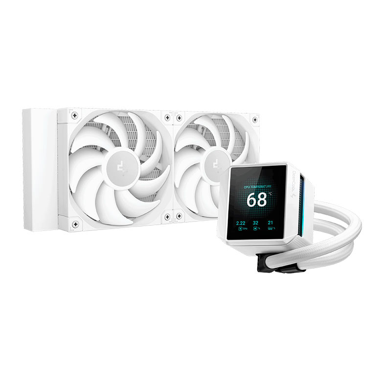 Water Cooler Deepcool Mystique 240, Display LCD, 240mm, Branco, R-LX240-WHDSNMP-G-1 - imagem 1