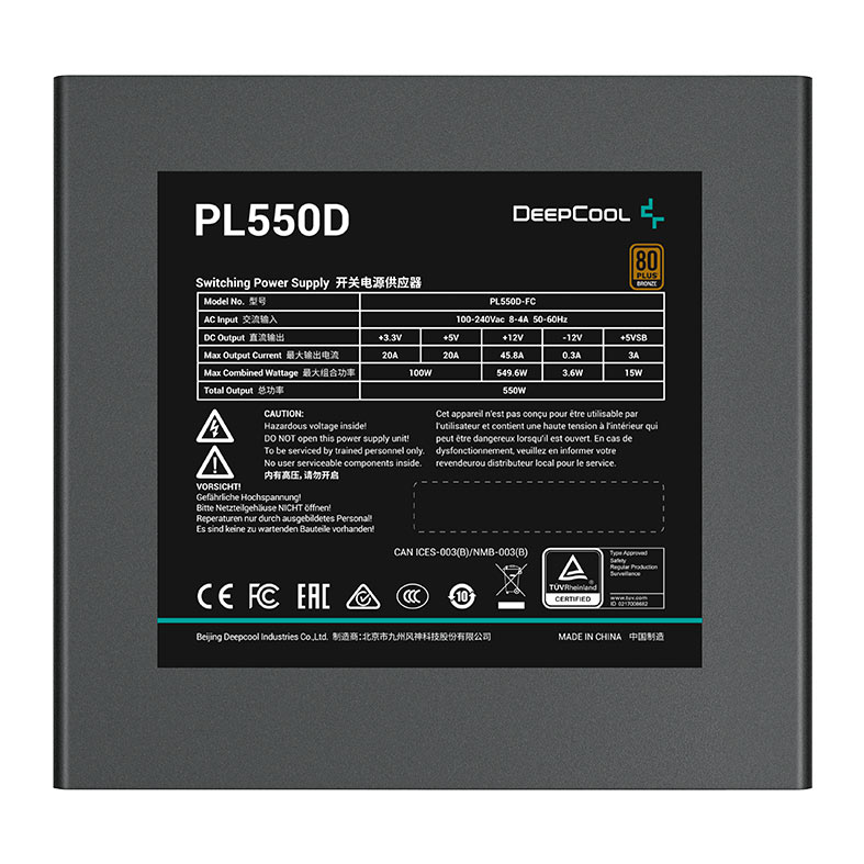 Fonte Deepcool PL550D, 550W, ATX 3.0, 80 Plus Bronze, Preto, R-PL550D-FC0B-WO-V2 - miniatura 6