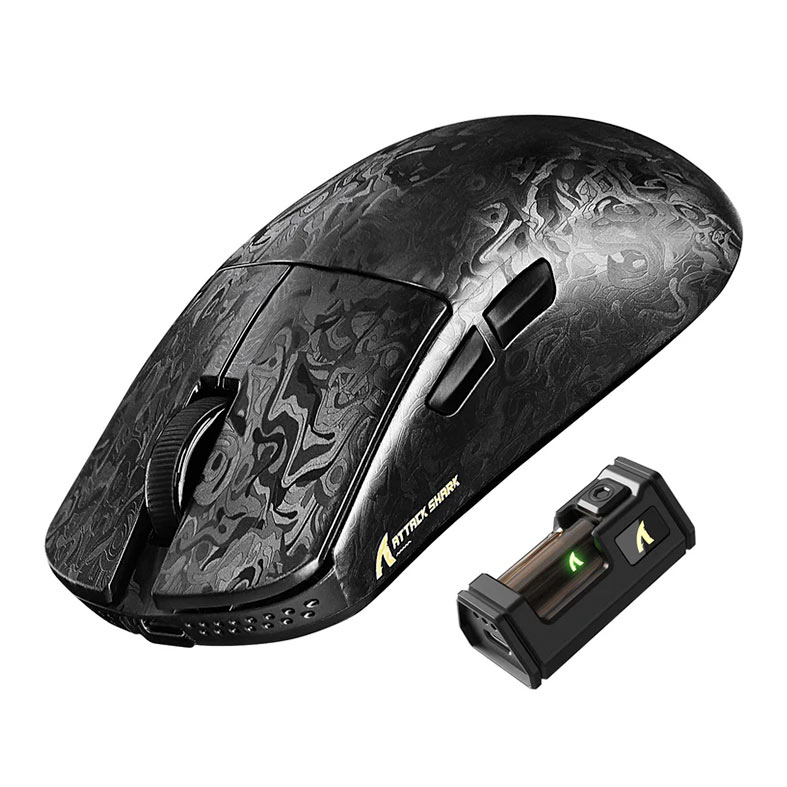 PRE VENDA - Mouse Gamer Attack Shark R11 Ultra Forged Black, 26000DPI, 6 Botoes, Tri-Mode, Preto, R11-FORGED-BK - miniatura 3