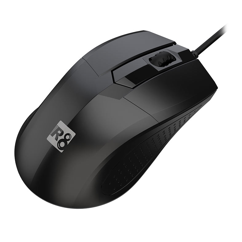 PRE VENDA - Mouse R8 1607, 1200DPI, 3 Botoes, Preto, R8-1607-BK - miniatura 4