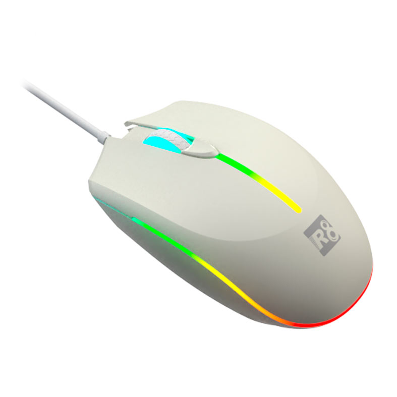 PRE VENDA - Mouse R8 1660, 1600DPI, 4 Botoes, USB, Branco, R8-1660-WH - miniatura 4