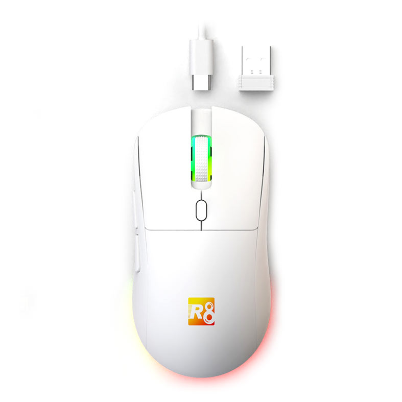 PRE VENDA - Mouse R8 1763, 3200DPI, 6 Botoes, Wireless, Branco, R8-1763WL-WH - miniatura 3