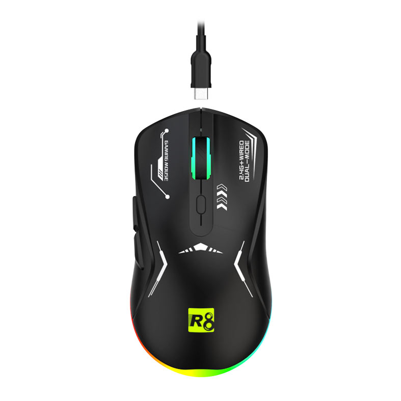 PRE VENDA - Mouse Gamer R8 G305, RGB, 4800DPI, 6 Botoes, Wireless, Preto, R8-G305-BK - miniatura 3