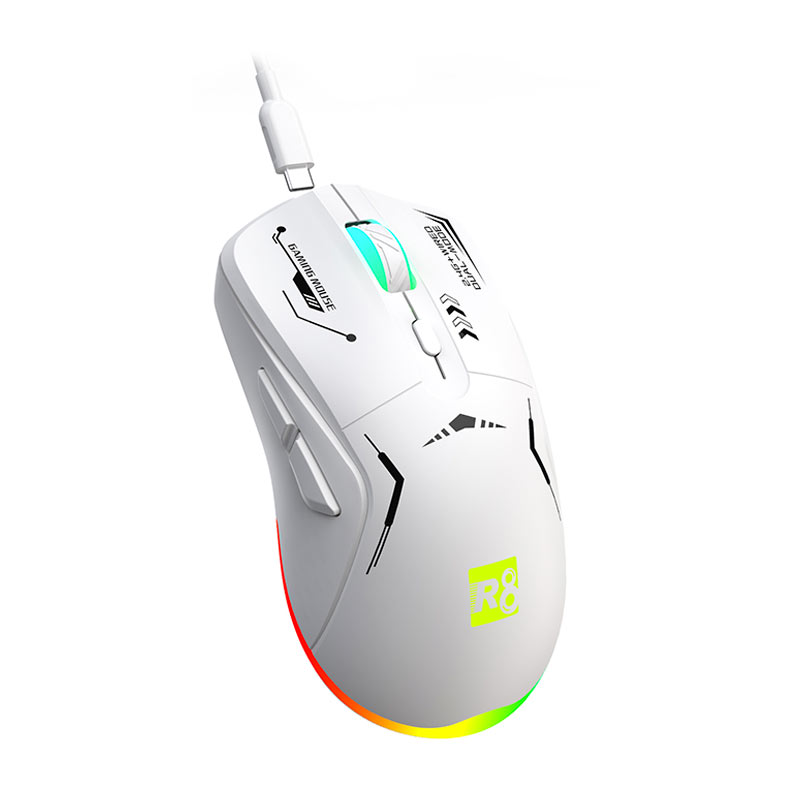 PRE VENDA - Mouse Gamer R8 G305, RGB, 4800DPI, 6 Botoes, Wireless, Branco, R8-G305-WH - miniatura 4