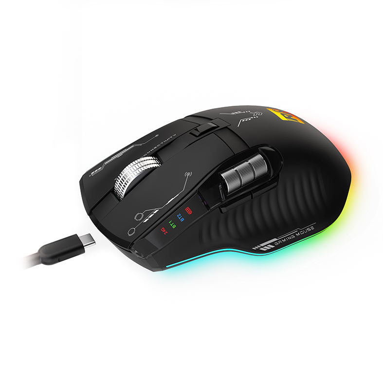 PRE VENDA - Mouse Gamer R8 G316, RGB, 12800DPI, 5 Botoes, Tri-Mode, Preto, R8-G316-BK - miniatura 3