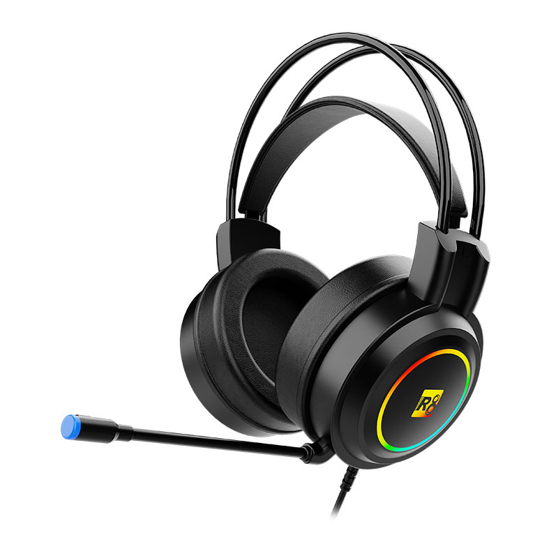 PRE VENDA - Headset Gamer R8 H03, Drivers 50mm, USB, Preto, R8-H03-RBW - miniatura 4
