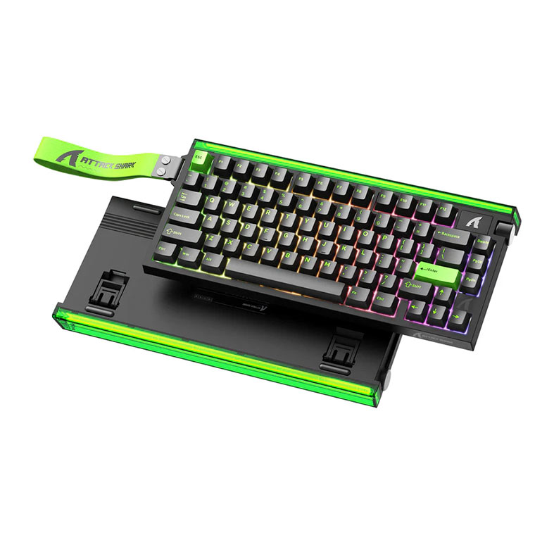 PRE VENDA - Teclado Mecanico Attack Shark R85 HE, RGB, Switch Magnetico Linear, Preto e Verde, R85-HE-BK-GREEN - miniatura 3