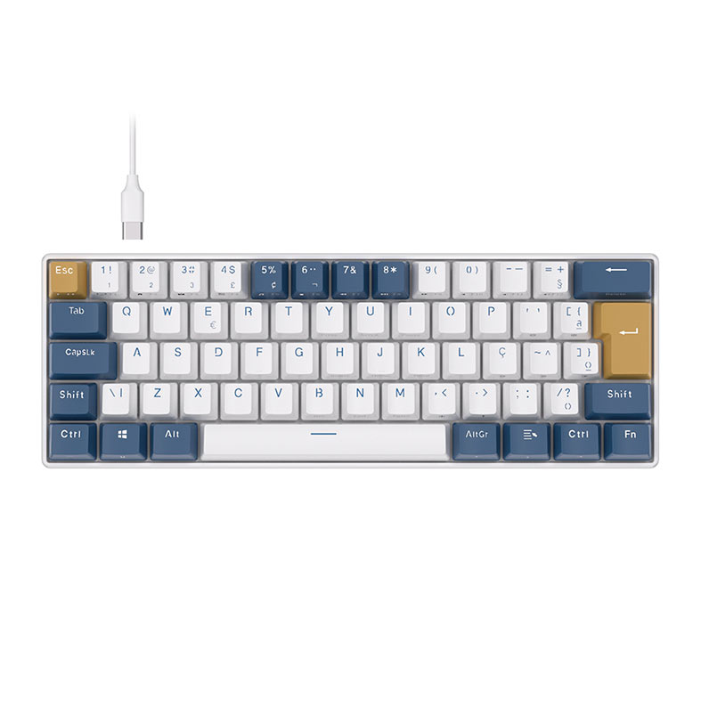Teclado Mecanico Gamer Royal Kludge RK61, RGB, ABNT2, Switch Red, Branco e Azul, RK61-KB-RD-POR - miniatura 3