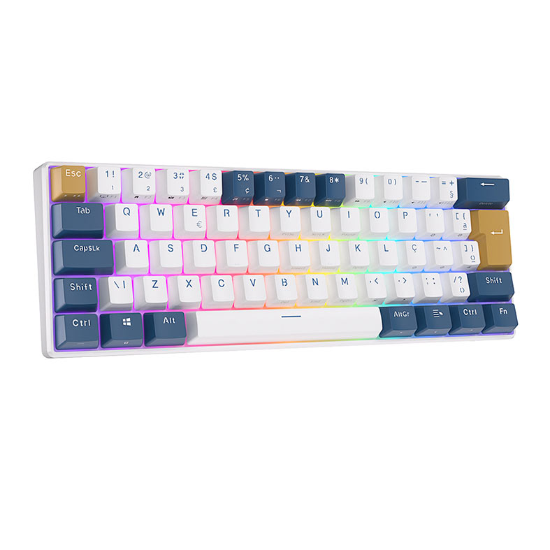 Teclado Mecanico Gamer Royal Kludge RK61, RGB, ABNT2, Switch Red, Branco e Azul, RK61-KB-RD-POR - miniatura 4