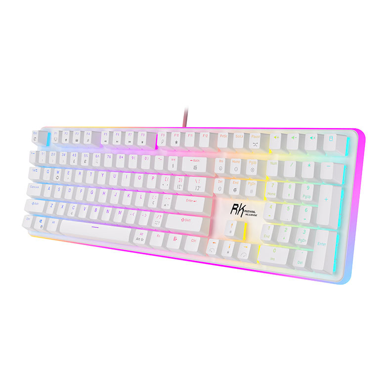 Teclado Mecanico Gamer Royal Kludge RK918, RGB, Switch Blue, Branco, RK918-WHIT-Q - miniatura 4