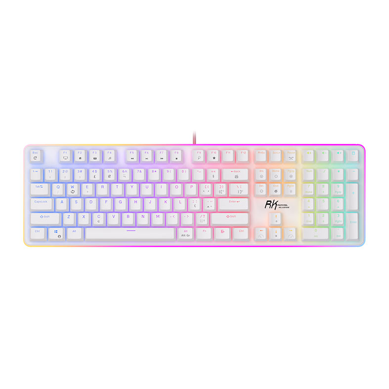 Teclado Mecanico Gamer Royal Kludge RK918, RGB, Switch Blue, Branco, RK918-WHIT-Q - imagem 1