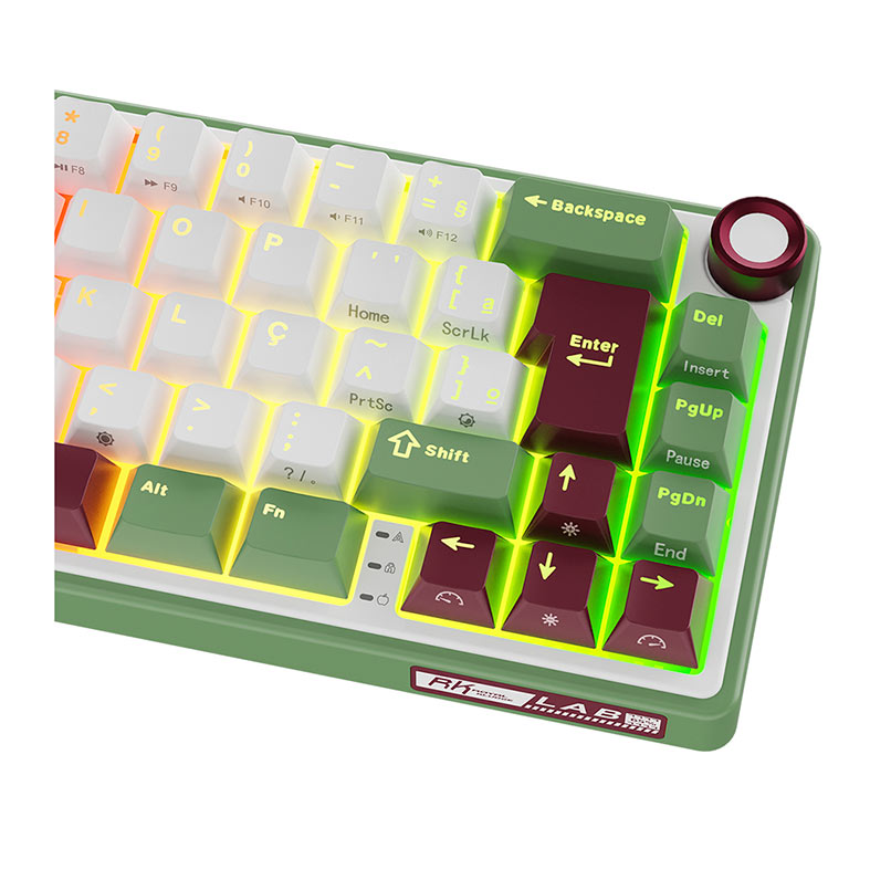 Teclado Mecanico Gamer Royal Kludge RKR65, RGB, ABNT2, Switch Brown, Branco e Verde, RKR65-GS-BW-POR - miniatura 8