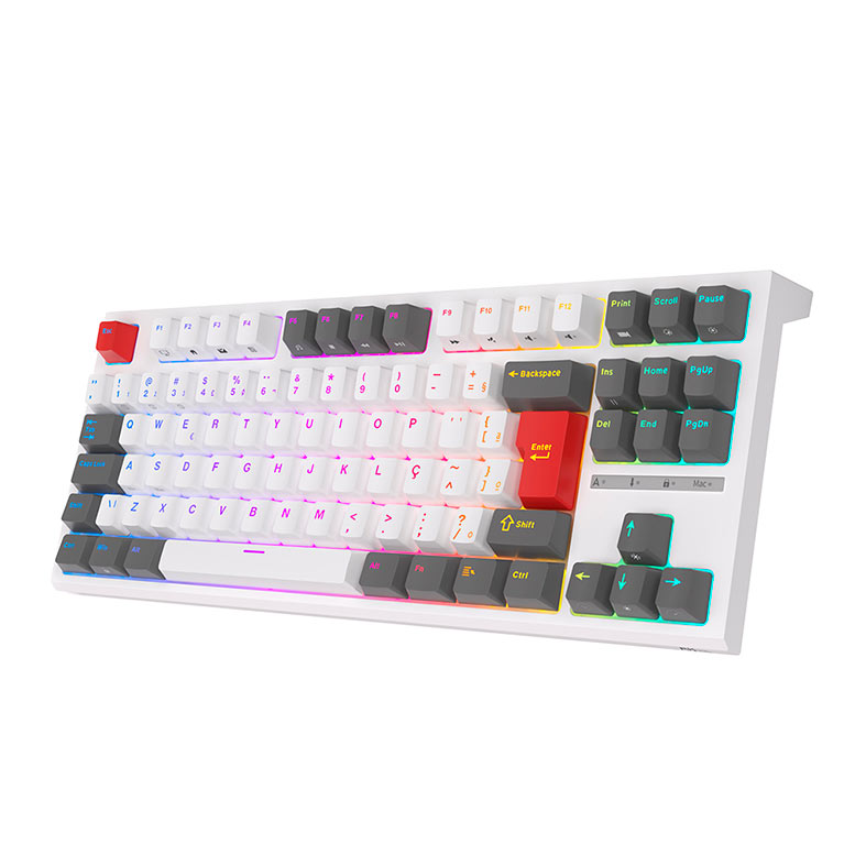 Teclado Mecanico Gamer Royal Kludge R87, RGB, ABNT2, Switch Red, Branco, RKR87-WHIT-H-POR - miniatura 4