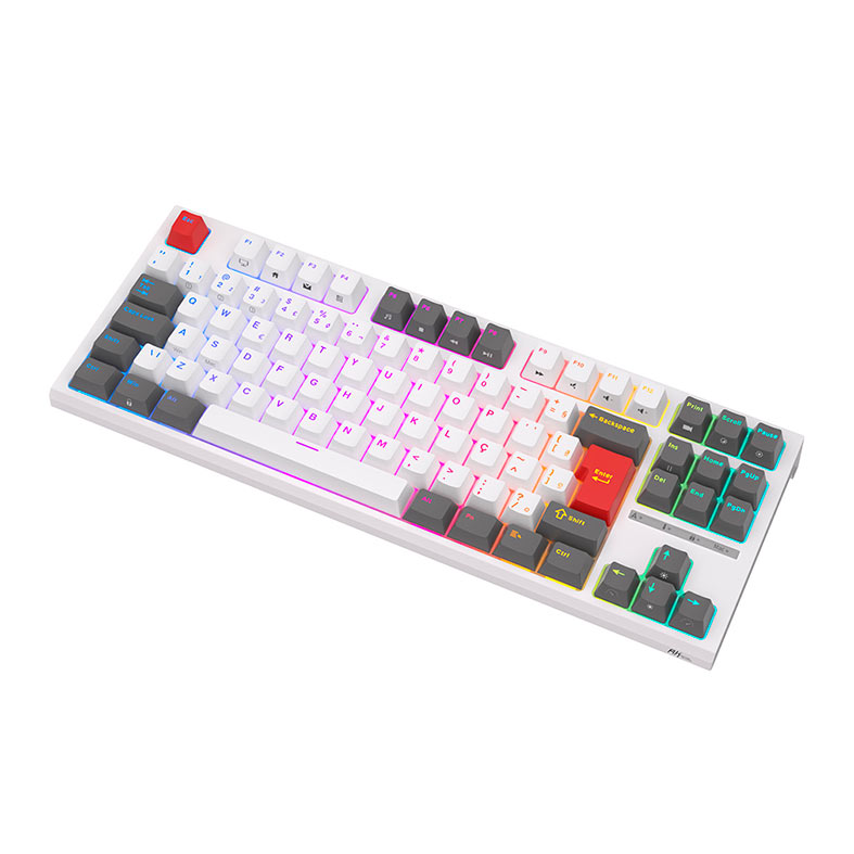 Teclado Mecanico Gamer Royal Kludge R87, RGB, ABNT2, Switch Red, Branco, RKR87-WHIT-H-POR - miniatura 6