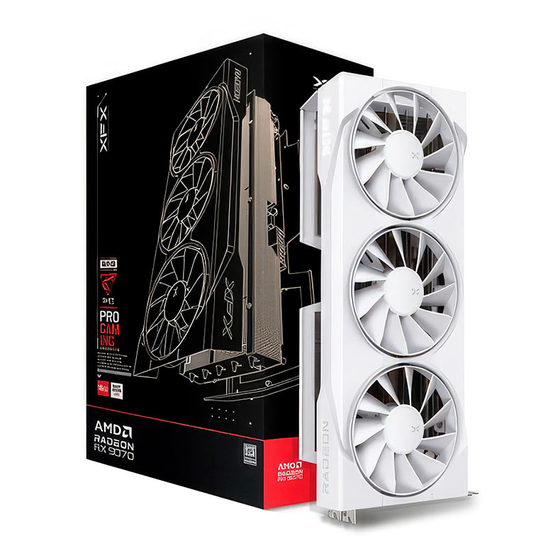 Placa de Video XFX Radeon RX 9070 Swift Triple Fan Gaming White OC Edition, 16GB, GDDR6, 256-bit, RX-97SWFB3W9 - miniatura 3