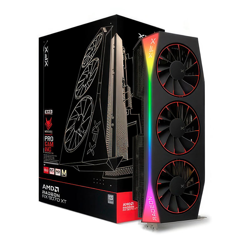 Placa de Video XFX Radeon RX 9070 XT Mercury OC Magnetic Air Edition, 16GB, GDDR6, 256-bit, RX-97TMARGB9 - miniatura 3
