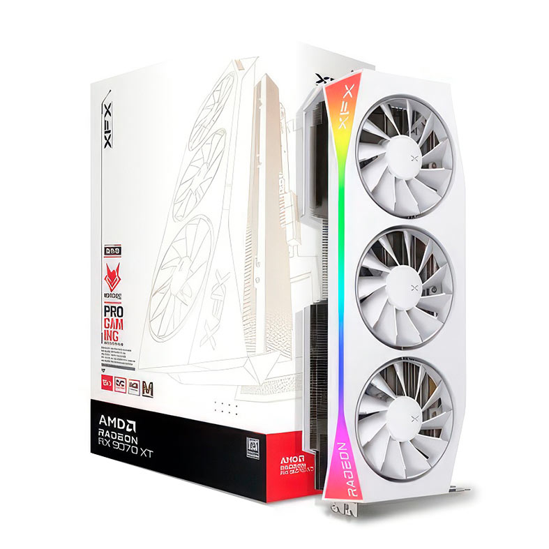 Placa de Video XFX Radeon RX 9070 XT Mercury White OC Magnetic Air Edition, 16GB, GDDR6, 256-bit, RX-97TMARGW9 - miniatura 3