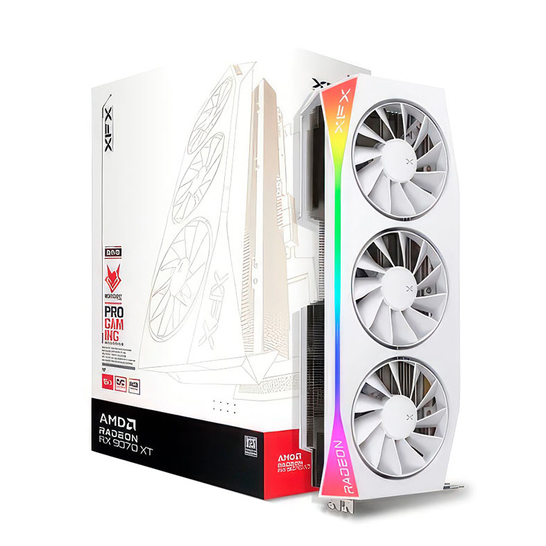 Placa de Video XFX Radeon RX 9070 XT Mercury White OC Gaming Edition, 16GB, GDDR6, 256-bit, RX-97TRGBBW9 - miniatura 3