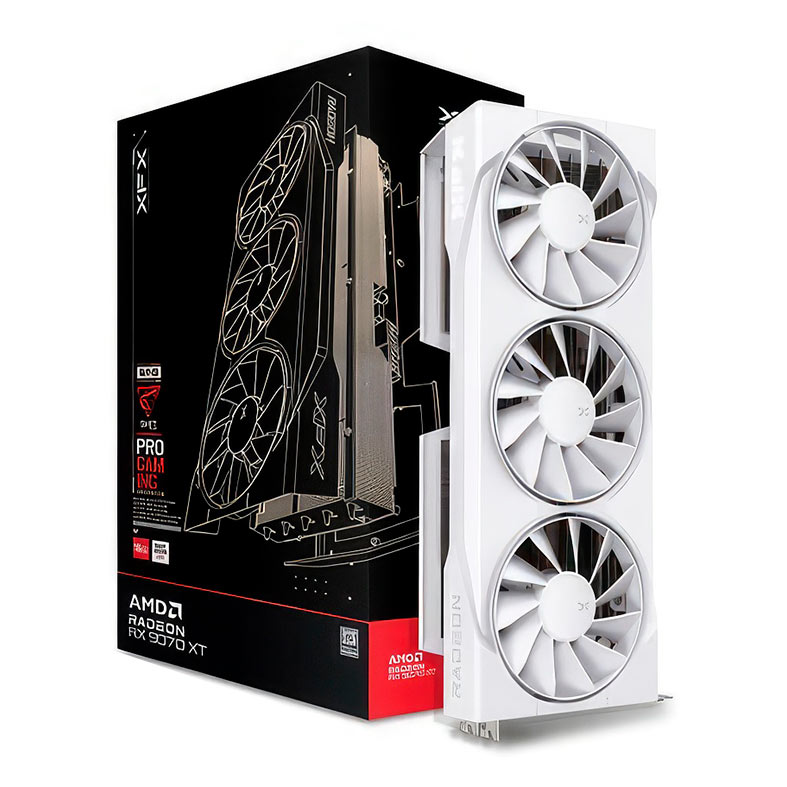 Placa de Video XFX Radeon RX 9070 XT Swift White Triple Fan Gaming Edition, 16GB, GDDR6, 256-bit, RX-97TSWF3W9 - miniatura 3