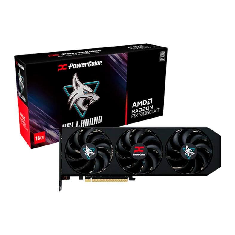 Placa de Video PowerColor Radeon RX 9060 XT Hellhound OC, 16GB, GDDR6, 128-bit, RX9060XT-16G-L-OC - miniatura 3