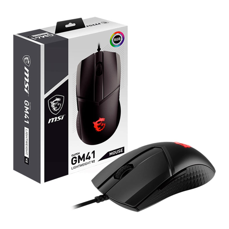 Mouse Gamer MSI Cluth GM41 Lightweight V2, RGB, USB, 16000DPI, 6 Botoes, Preto, CLUTCH-GM41-LIGHTWEIGHT-V2 - miniatura 6