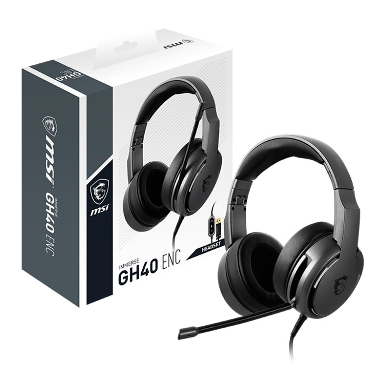 Headset Gamer MSI GH40 ENC, 7.1 Virtual, Drivers 40mm, USB, Preto, IMMERSE-GH40-ENC - miniatura 6