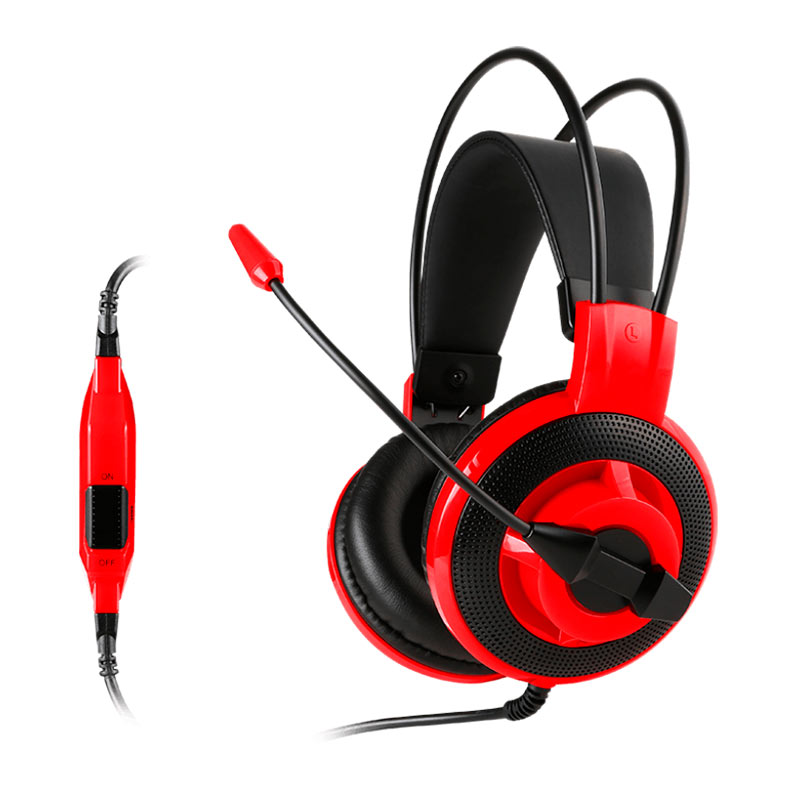 Headset Gamer MSI DS501, Drivers 40mm, 3.5mm, Preto e Vermelho, DS501-GAMING-HEADSET - miniatura 3