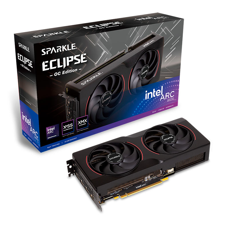Placa de Video Sparkle Intel ARC B570 Eclipse OC, 10GBm GDDR6, 160-bit, SB570GB-10GOC - miniatura 3