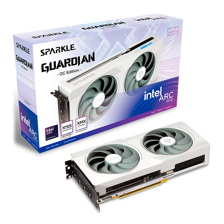 Placa de Video Sparkle Intel ARC B570 Guardian Luna OC, 10GB, GDDR6, 160-bit, SB570GW-10GOC - miniatura 3