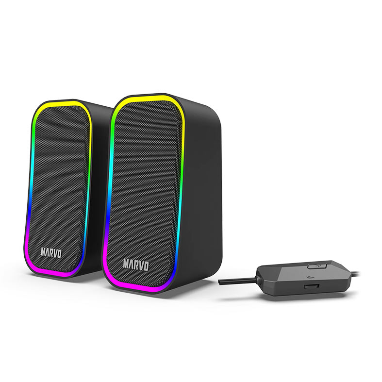 Caixa de Som Marvo SG-285, RGB, 3W RMS, Preta, SG-285-BK - miniatura 3