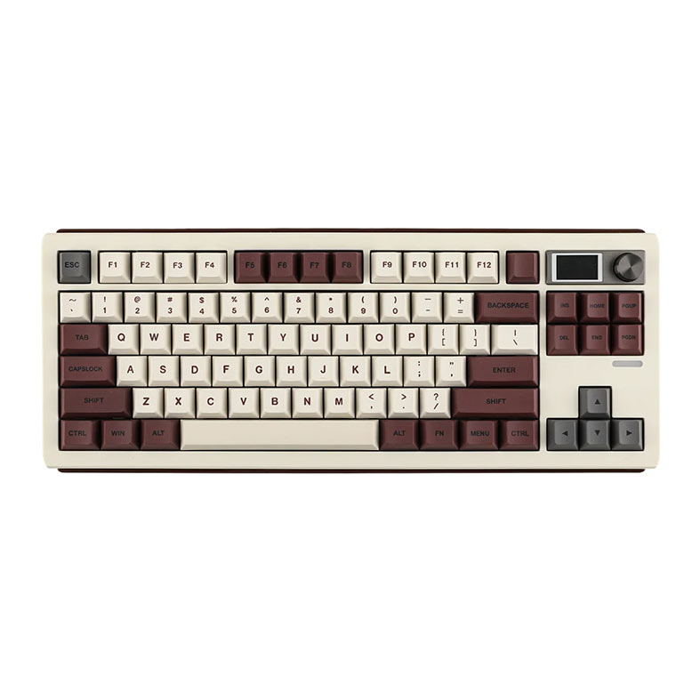 Teclado Mecanico Epomaker Shadow S, ARGB, Switch Flamingo, White Brown, SHADOWS-WB-FLG - imagem 1