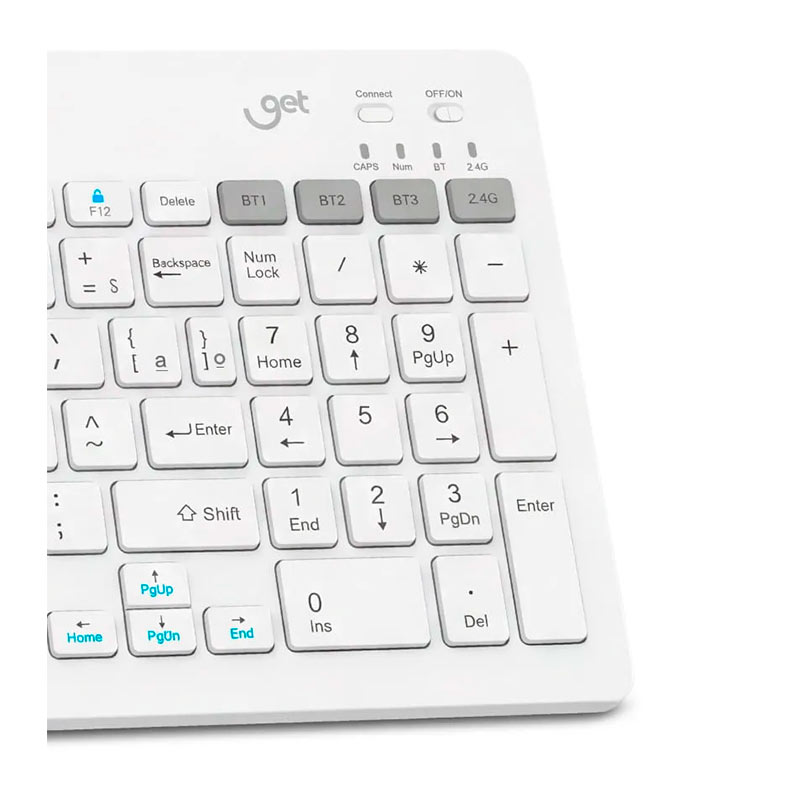 Teclado Sem Fio Slim GET Shift, Bluetooth, Branco, SHITF- WH - miniatura 4