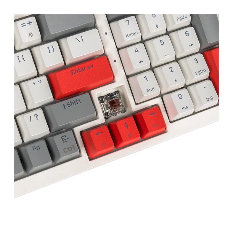 Teclado Mecanico Skyloong GK980, RGB, Switch Optico Marrom, Branco, SKL-GK980-RGB-BW-WH - miniatura 5