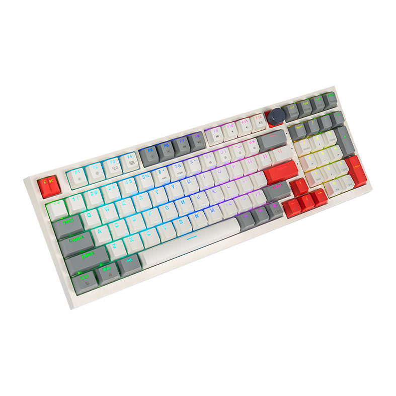 Teclado Mecanico Skyloong GK980, RGB, Switch Optico Marrom, Branco, SKL-GK980-RGB-BW-WH - miniatura 3