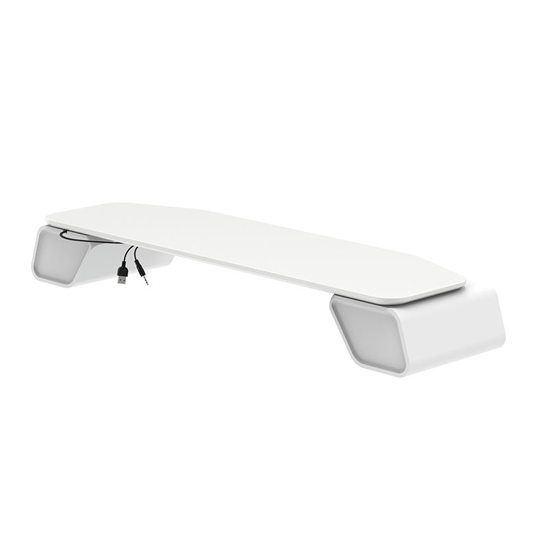 Suporte Elevatorio de Monitor Brateck, com Caixa de som, Branco, Bluetooth, STB-211L - miniatura 7