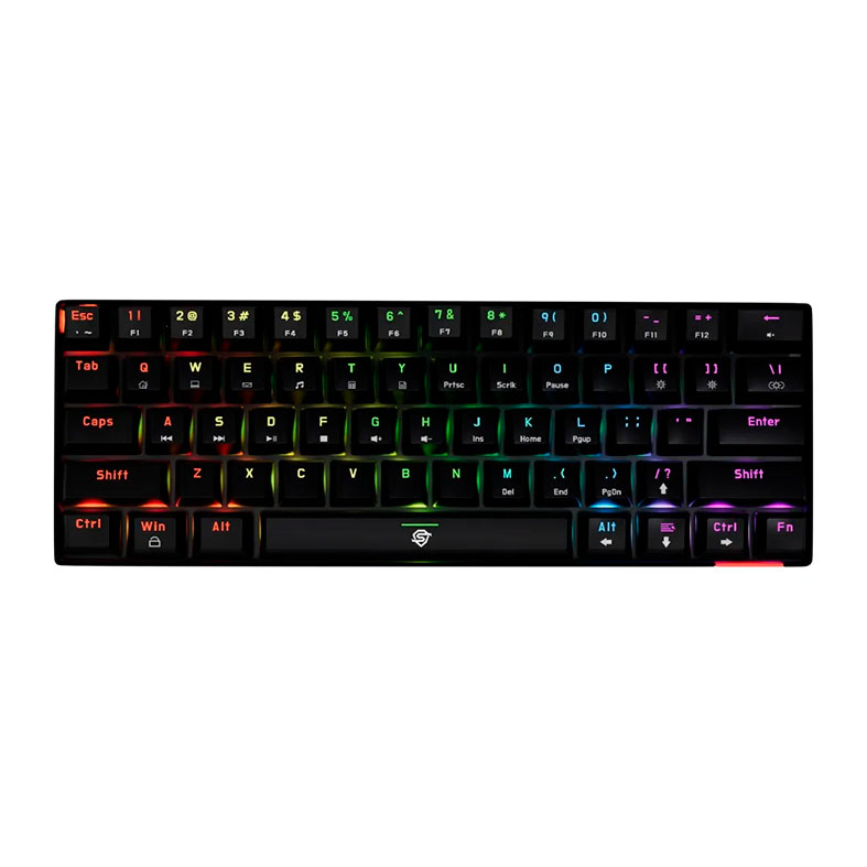 Teclado Mecanico Solid Gear Diamond 60, Rainbow, Switch Outemu Vermelho, Preto, T-200 - miniatura 4